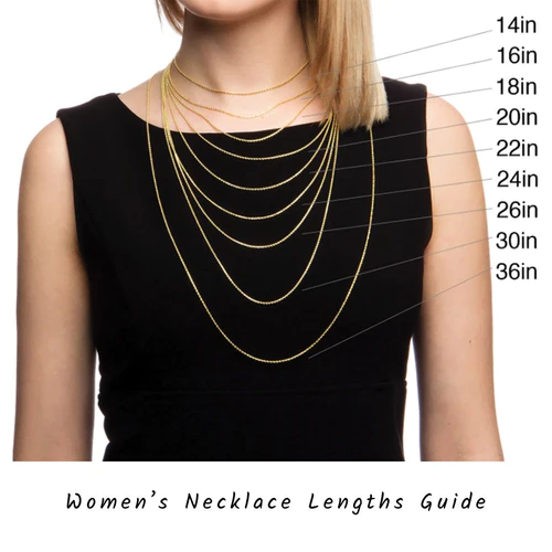 Gu&iacute;a de longitudes de collares para mujer