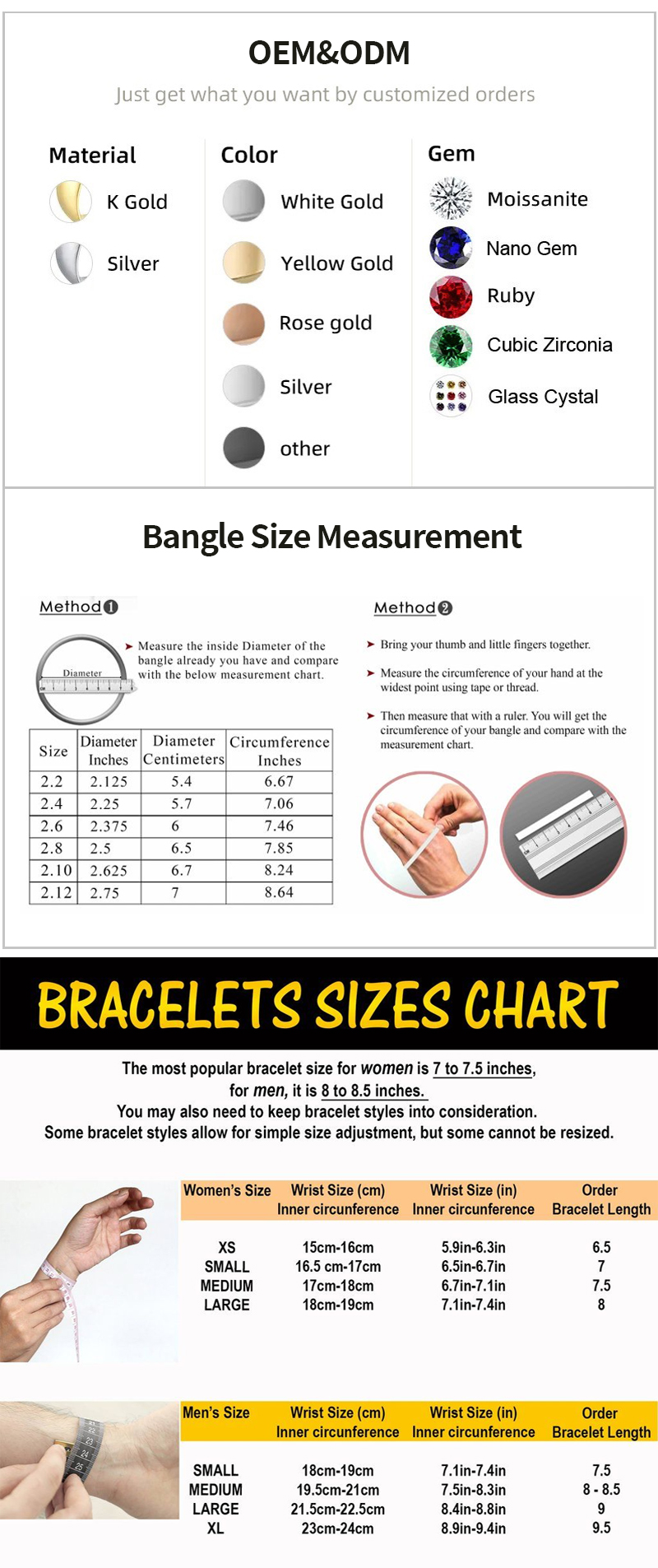 Tama&ntilde;os de brazalete