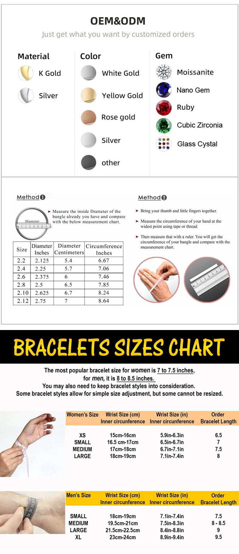 Tama&ntilde;os de brazalete