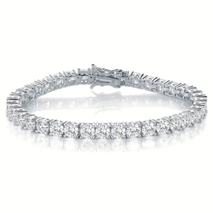 Joyería de plata de ley 925 de Hip Hop, pulsera moderna de plata de ley 925, pulsera de tenis de 3mm
